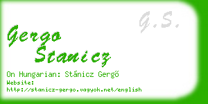 gergo stanicz business card
