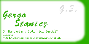 gergo stanicz business card